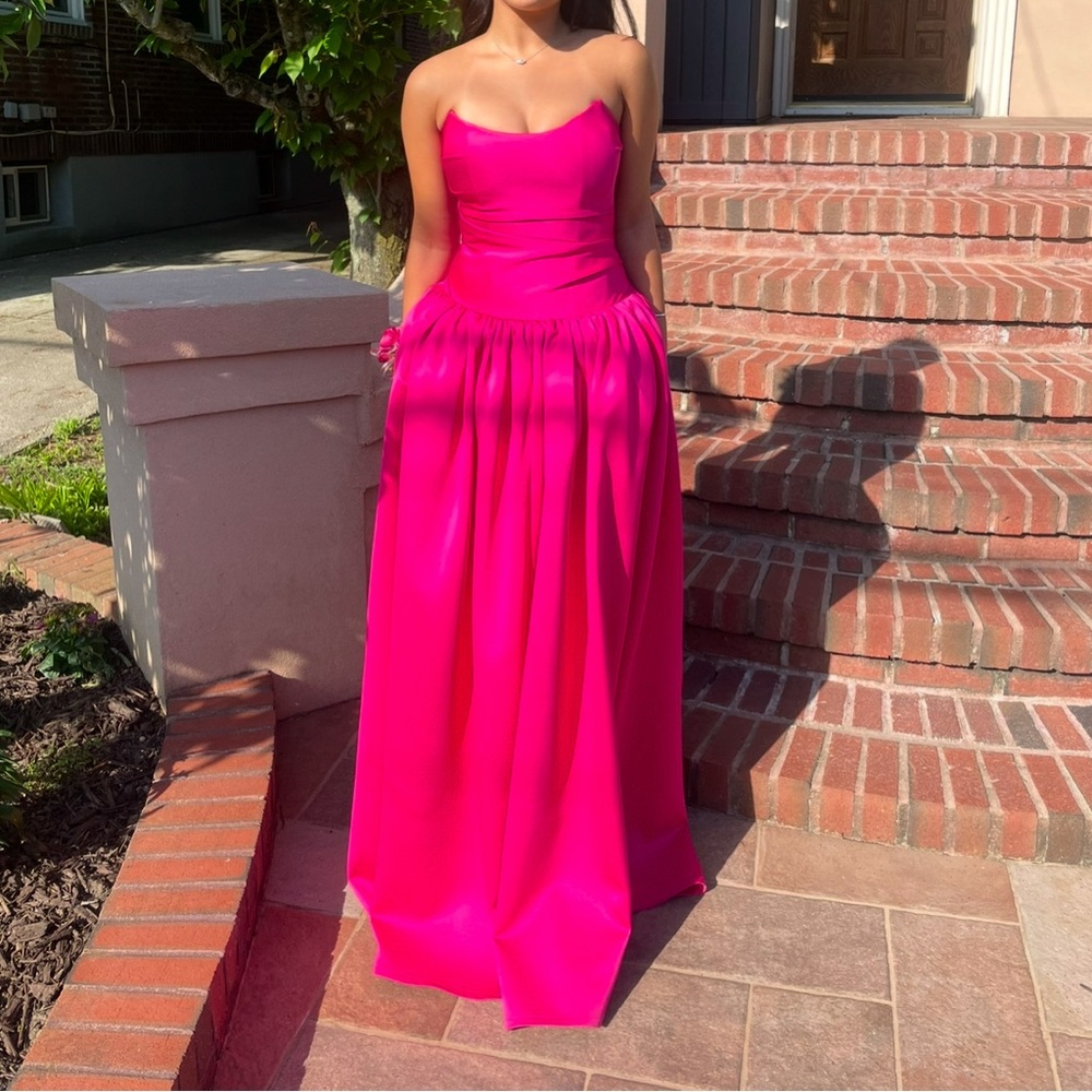 Miss Circle Fuschia Drop Waist Gown